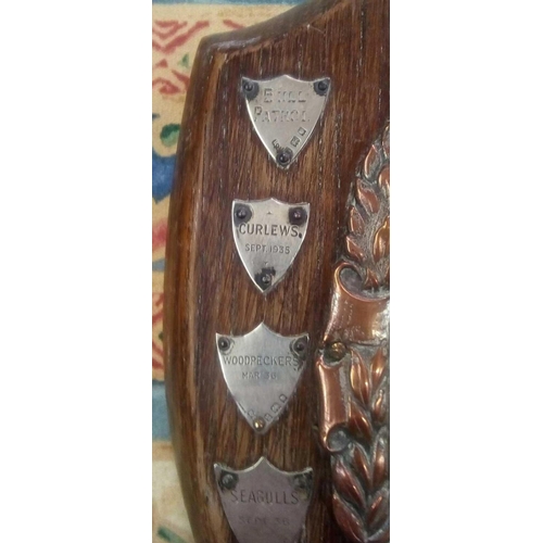 986 - VINTAGE COPPER & SILVER TROPHY SHIELD