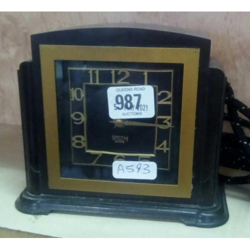 987 - SMITH'S BAKELITE ELECTRIC MANTLE CLOCK