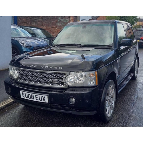 1 - LAND ROVER  - RANGE ROVER VOGUE SE, LIGHT 4 X 4 UTILITY, DIESEL, COLOUR BLACK, REG: EU08 EUX. MOT VA... 