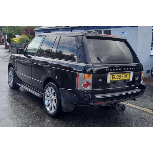 1 - LAND ROVER  - RANGE ROVER VOGUE SE, LIGHT 4 X 4 UTILITY, DIESEL, COLOUR BLACK, REG: EU08 EUX. MOT VA... 