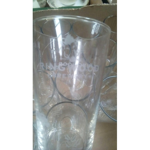 102 - 3 CARTONS OF VARIOUS OF PINT & HALF PINT GLASSES, TUMBLERS, WATER JUGS ETC