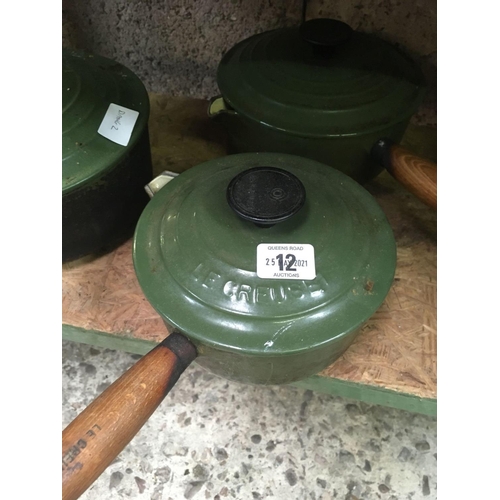 12 - 4 PIECE LE CREUSET SAUCEPAN SET