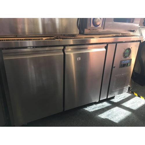 139 - STAINLESS STEEL POLAR REFRIGERATION UNIT ON WHEELS WITH 2 CABINETS (135MM LONG APPROX)