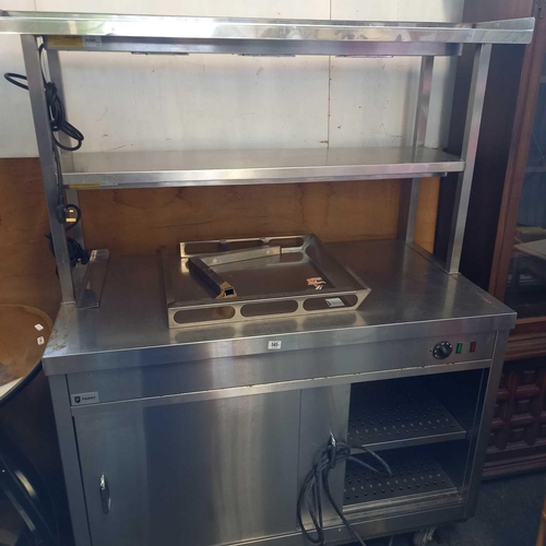 141 - PARRY STAINLESS STEEL 4 DOOR ELECTRIC UNIT WITH DOUBLE SHELVES