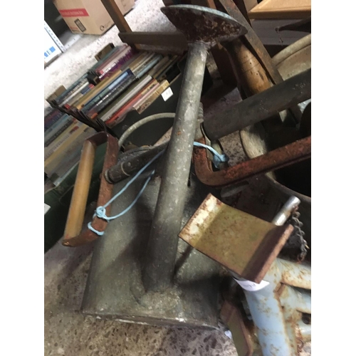 143 - GALVANISED BUCKET, WATERING CAN, STIRRUP PUMP ETC