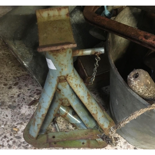 143 - GALVANISED BUCKET, WATERING CAN, STIRRUP PUMP ETC