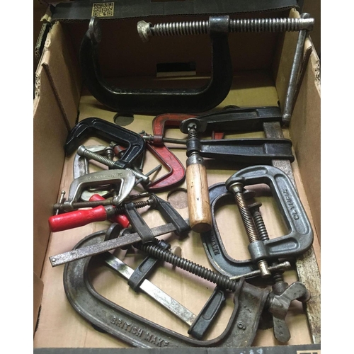 163 - CARTON OF APPROX 12 VARIOUS G-CLAMPS