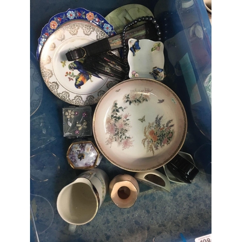 198 - 2 CARTONS OF VARIOUS PLATES, BOWLS, VASES ETC