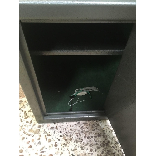 2 - SMALL GREY FLOOR SAFE BY DOMINATOR SAFES, WITH KEYS