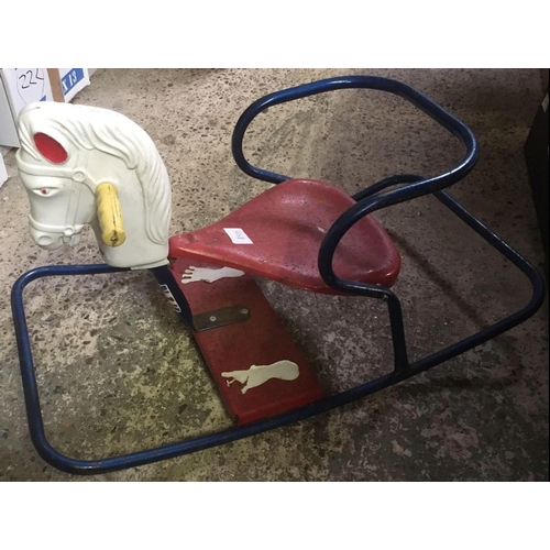 216 - 1960'S TRIANG METAL & PLASTIC ROCKING HORSE