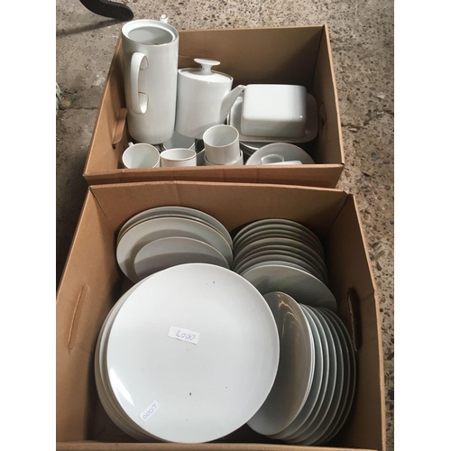 232 - 2 CARTONS OF GILDED WHITE DINNER & TEA WARE