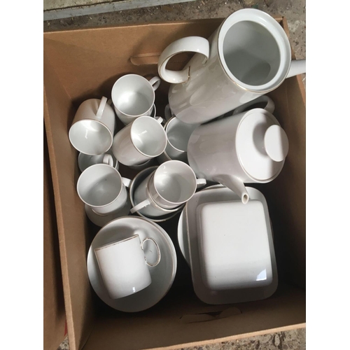 232 - 2 CARTONS OF GILDED WHITE DINNER & TEA WARE