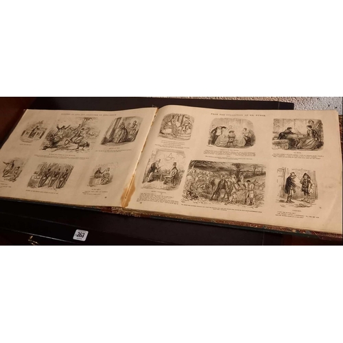 266 - 19TH CENTURY BOOK WITH HUNDREDS OF ENGRAVINGS TITLED PICTURES OF LIFE & CHARACTER BY JOHN LEECH FROM... 