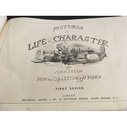 266 - 19TH CENTURY BOOK WITH HUNDREDS OF ENGRAVINGS TITLED PICTURES OF LIFE & CHARACTER BY JOHN LEECH FROM... 