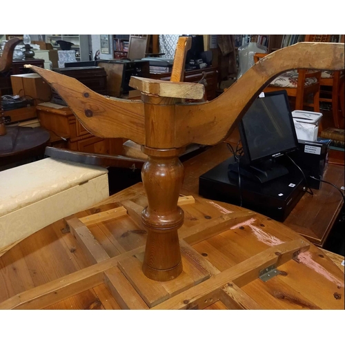 295 - ANTIQUE ELM PILLAR TABLE (BROKEN)