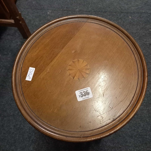 336 - EDWARDIAN INLAID MAHOGANY WINE TABLE