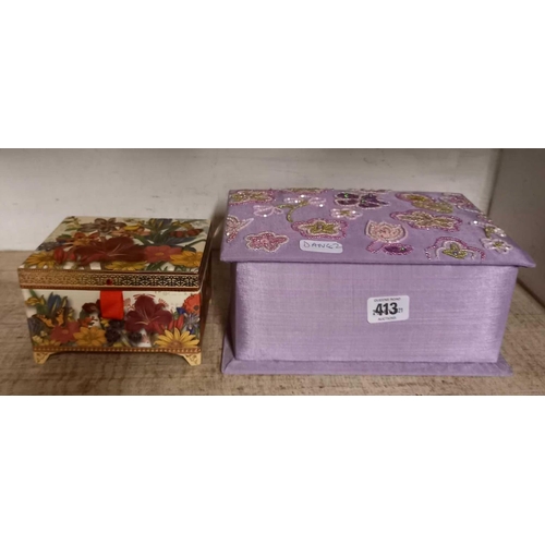 413 - 4 VARIOUS MODERN JEWELLERY CASKETS