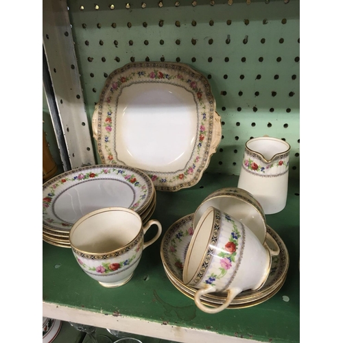 457 - SHELF OF GROSVENOR CHINA TEA WARE