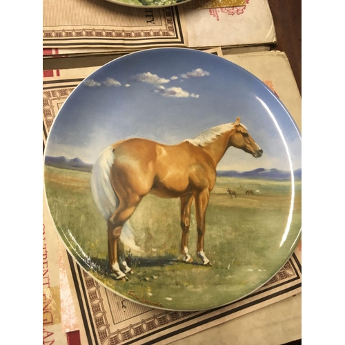 473 - COLLECTION OF 8 SPODE 1980'S DECORATIVE HORSE PLATES WITH BOXES