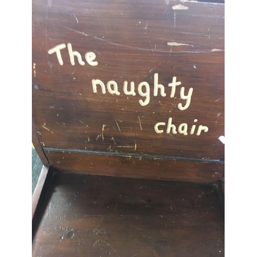 474 - PAIR OF PINE ''NAUGHTY'' CHAIRS