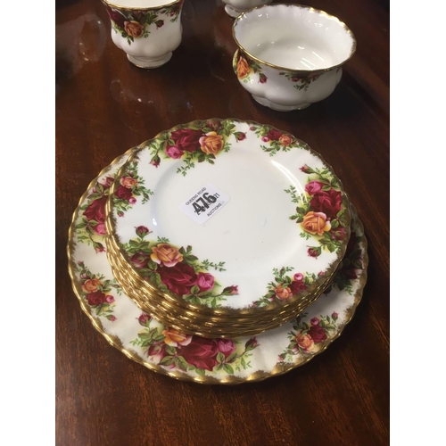 476 - ROYAL ALBERT BONE CHINA TEA SET 'OLD COUNTRY ROSES' - ONE TEA CUP MISSING