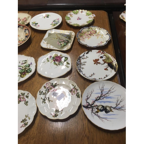 477 - COLLECTION OF APPROX 25 VARIOUS HAND PAINTED & OTHER TEA PLATES, CAKE PLATES ETC