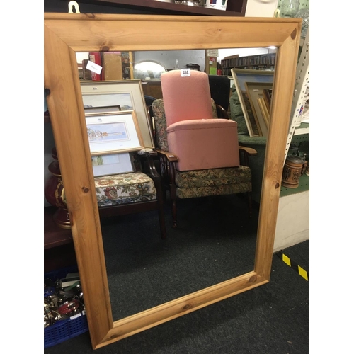 484 - LARGE PINE FRAMED MIRROR 46'' X 34''