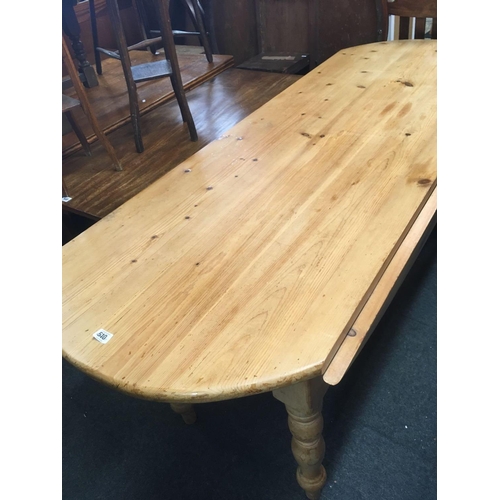 510 - ANTIQUE HEAVY STRIPPED PINE FARM HOUSE DINING TABLE 6ft 6'' LONG X 2ft 3'' WIDE EXTENDING TO 4ft WID... 