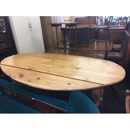 510 - ANTIQUE HEAVY STRIPPED PINE FARM HOUSE DINING TABLE 6ft 6'' LONG X 2ft 3'' WIDE EXTENDING TO 4ft WID... 