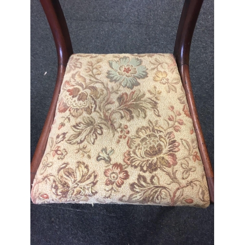 547 - PAIR OF VICTORIAN MAHOGANY UPHOLSTERED DINING CHAIRS