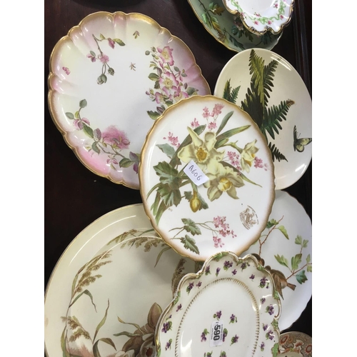 590 - COLLECTION OF 17 HAND PAINTED & OTHER DECORATIVE PLATES