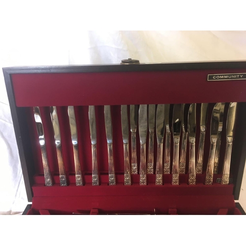 596 - PART CANTEEN OF STAINLESS STEEL CUTLERY BY ONEIDA (INCOMPLETE)