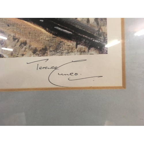 603 - TERENCE CUNEO. A PENCIL SIGNED LIMITED EDITION COLOUR RAILWAY PRINT NUMBERED 234/500 ENTITLED ''CAST... 