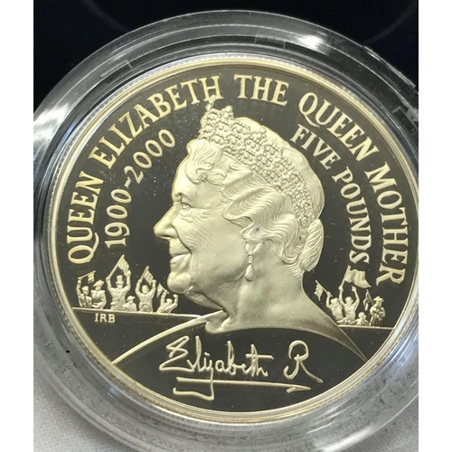 732 - 2000 ROYAL MINT UK SILVER PIEFORT QUEEN MOTHER CENTENARY CROWN, STRUCK IN .925 STERLING SILVER, 56.5... 