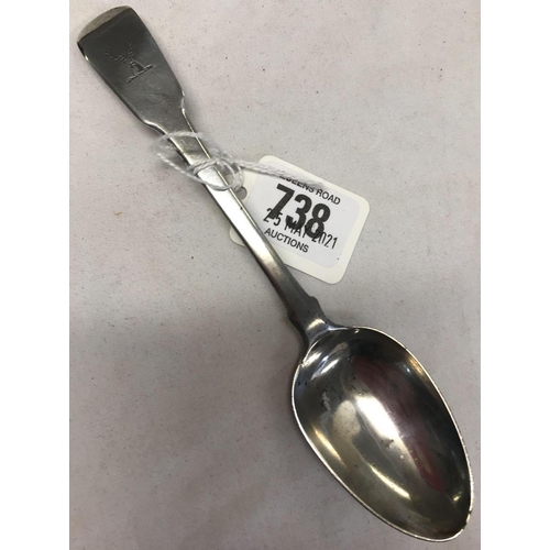 738 - A GEORGE III SILVER CRESTED SPOON - LONDON 1810 BY R.C, G.S