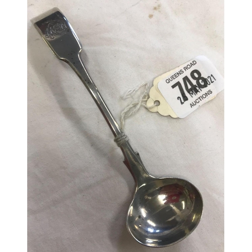 748 - AN EXETER SILVER CREAM LADLE 1817 BY W.WALSH