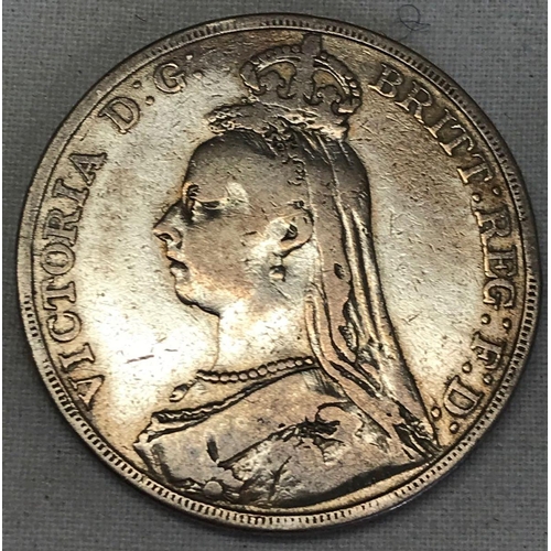 750 - A VICTORIAN SILVER CROWN 1891