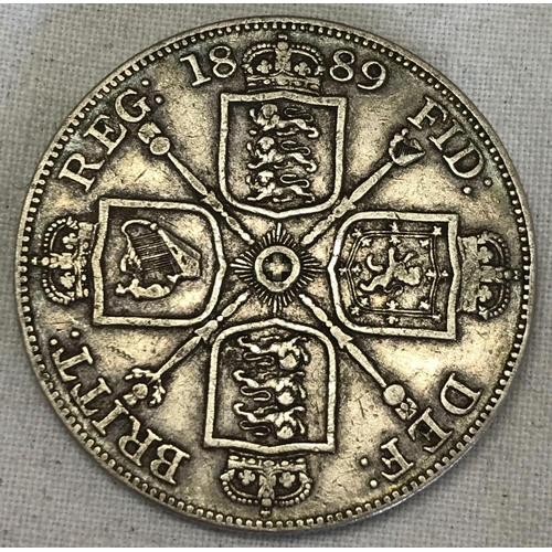 751 - A VICTORIAN SILVER DOUBLE FLORIN 1889