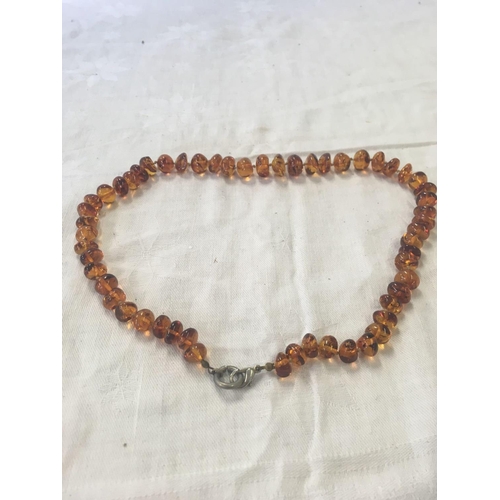 759 - BALTIC AMBER NECKLACE & EARRINGS