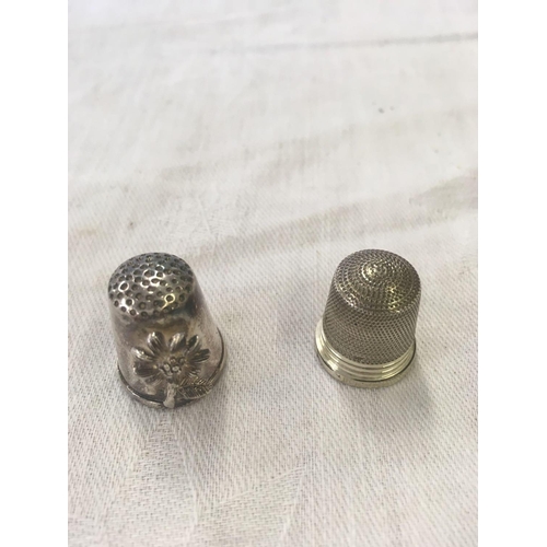 761 - TWO SILVER THIMBLES