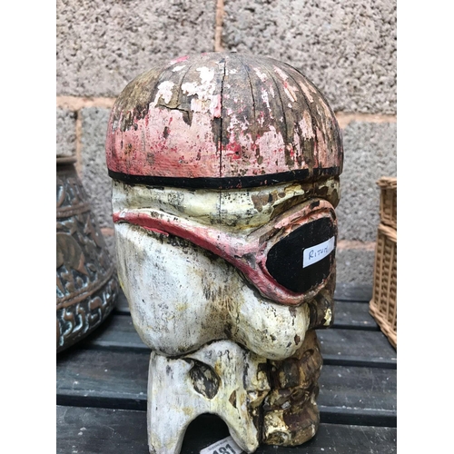 34 - CARVED WOODEN HEAD
