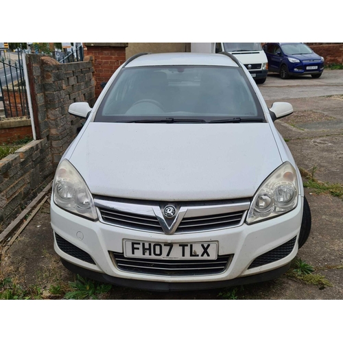 1 - VAUXHALL ASTRA CDTI ESTATE, DIESEL, WHITE, ESTIMATED MILEAGE 146,000 REG: FH07 TLX. NO MOT, SORN OFF... 