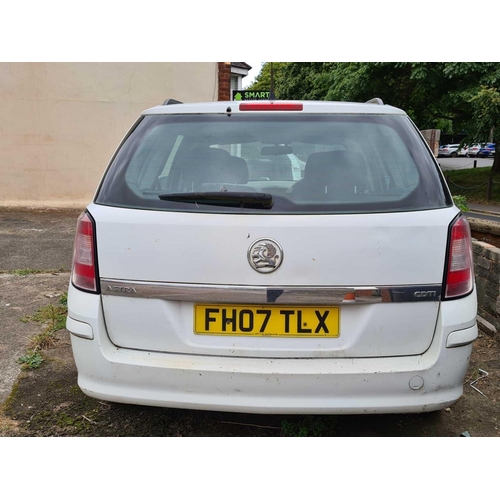 1 - VAUXHALL ASTRA CDTI ESTATE, DIESEL, WHITE, ESTIMATED MILEAGE 146,000 REG: FH07 TLX. NO MOT, SORN OFF... 