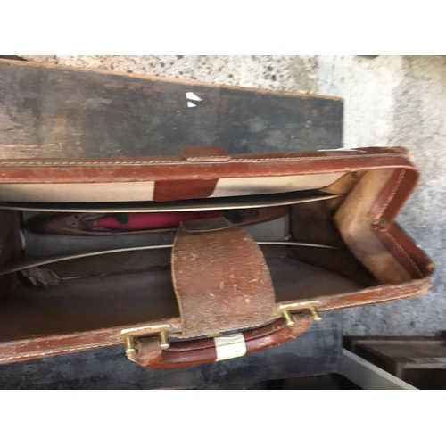 14 - LEATHER BRIEFCASE, NO KEY
