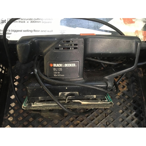 16 - FLOOR & WALL TILE CUTTER, NEW IN BOX, BLACK & DECKER SANDER & BLACK & DECKER PROFILE SANDER