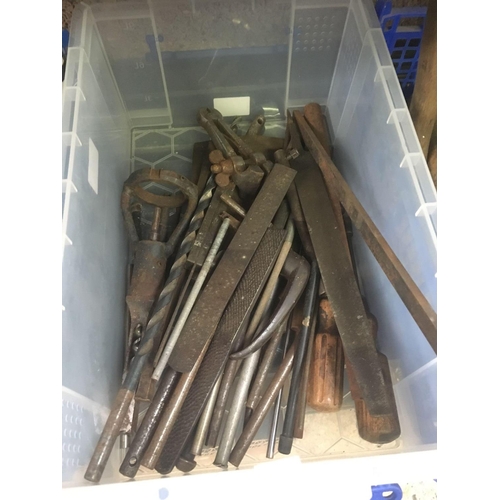 21 - 4 CARTONS OF MISC HAND TOOLS INCL; CHISELS, WRENCHES, SQUARES & RULERS
