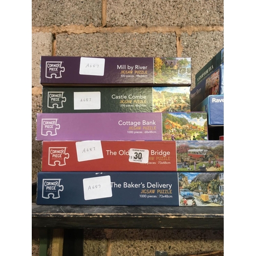 30 - 10 VARIOUS JIGSAW PUZZLES INCL; BETTIES SWEET SHOP & CORONATION STREET
