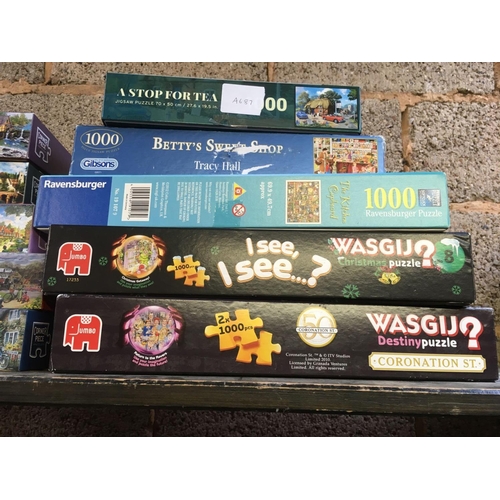30 - 10 VARIOUS JIGSAW PUZZLES INCL; BETTIES SWEET SHOP & CORONATION STREET