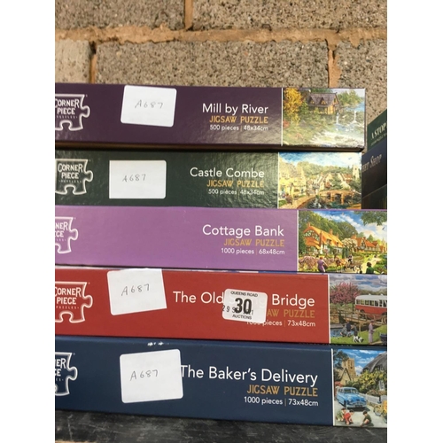 30 - 10 VARIOUS JIGSAW PUZZLES INCL; BETTIES SWEET SHOP & CORONATION STREET