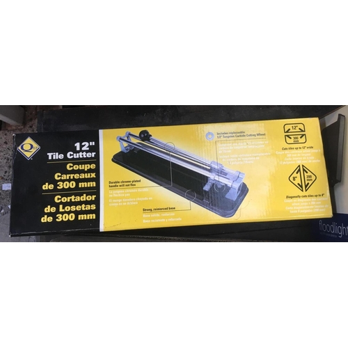 37 - 2Kw CONVECTOR HEATER, 12'' TILE CUTTER & A FLOOD LIGHT, ALL NEW IN BOXES